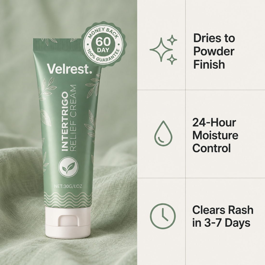 Velrest. Intertrigo Relief Cream