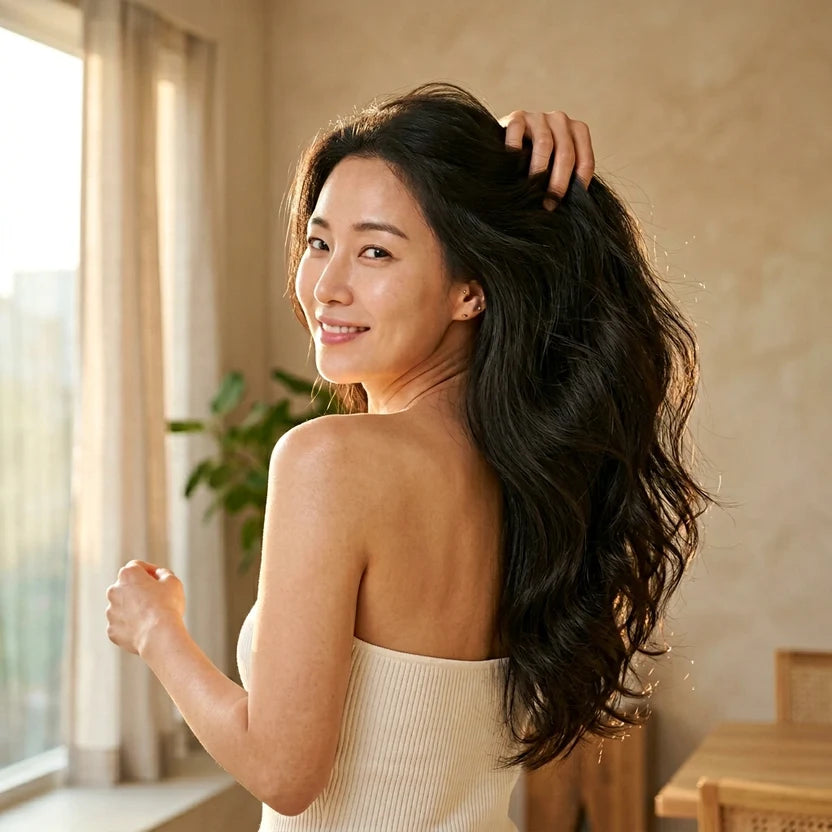 Thicker hair starts at the scalp.